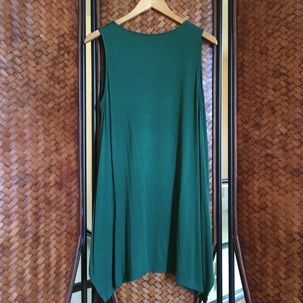 Om Grown Teal Kalamkari Bamboo Midi Dress Boho Medium - Picture 2 of 14